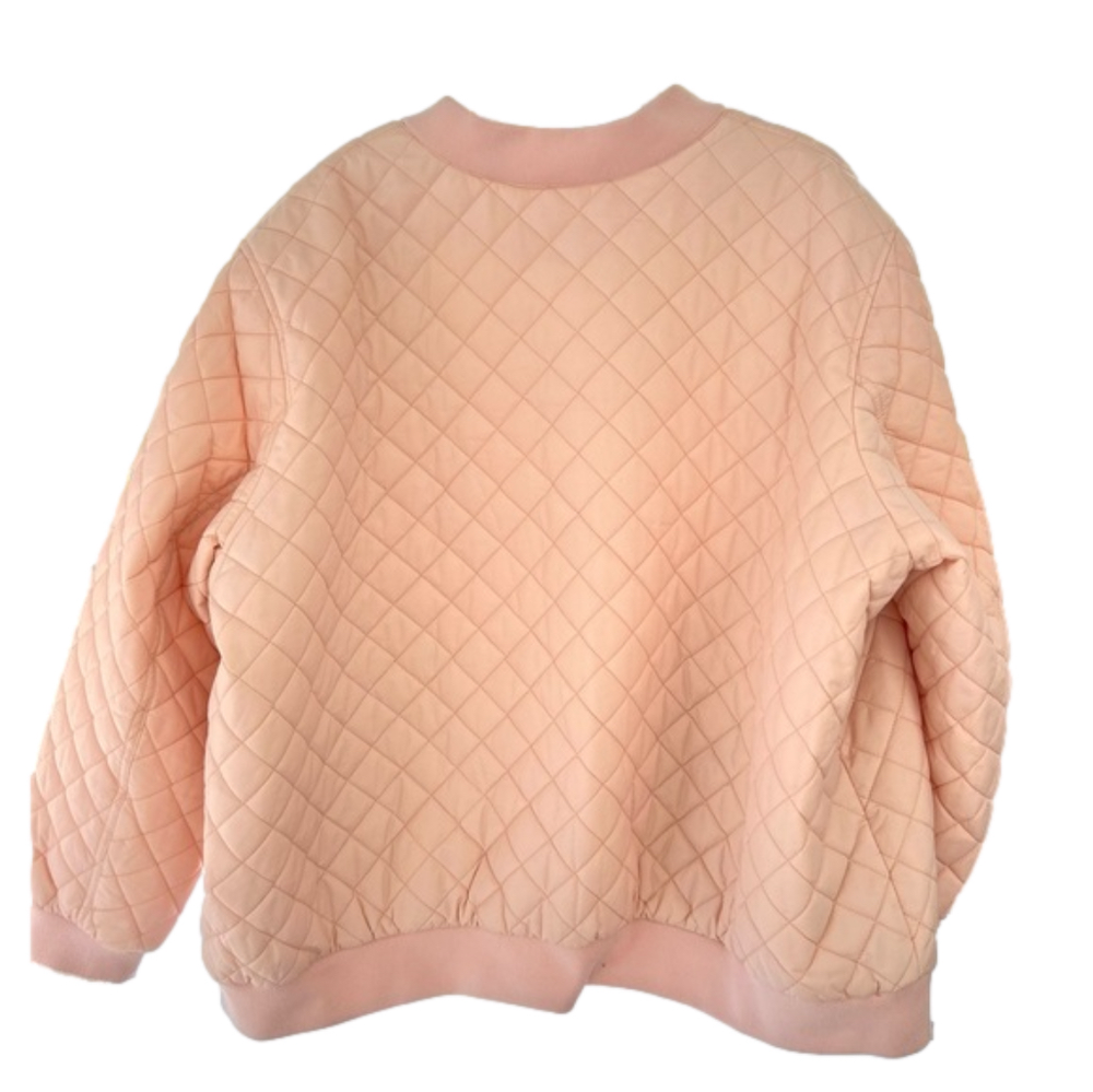 Levi’s Bomber Diamond Quilted Jacket Peach/Pink Size 4X Sherpa Faux Fur NEW - Picture 5 of 10